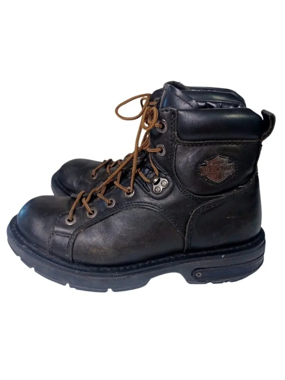 Harley Davidson Boots Womens Vintage y2K Black Leather Biker Boots 84078 Size: 8